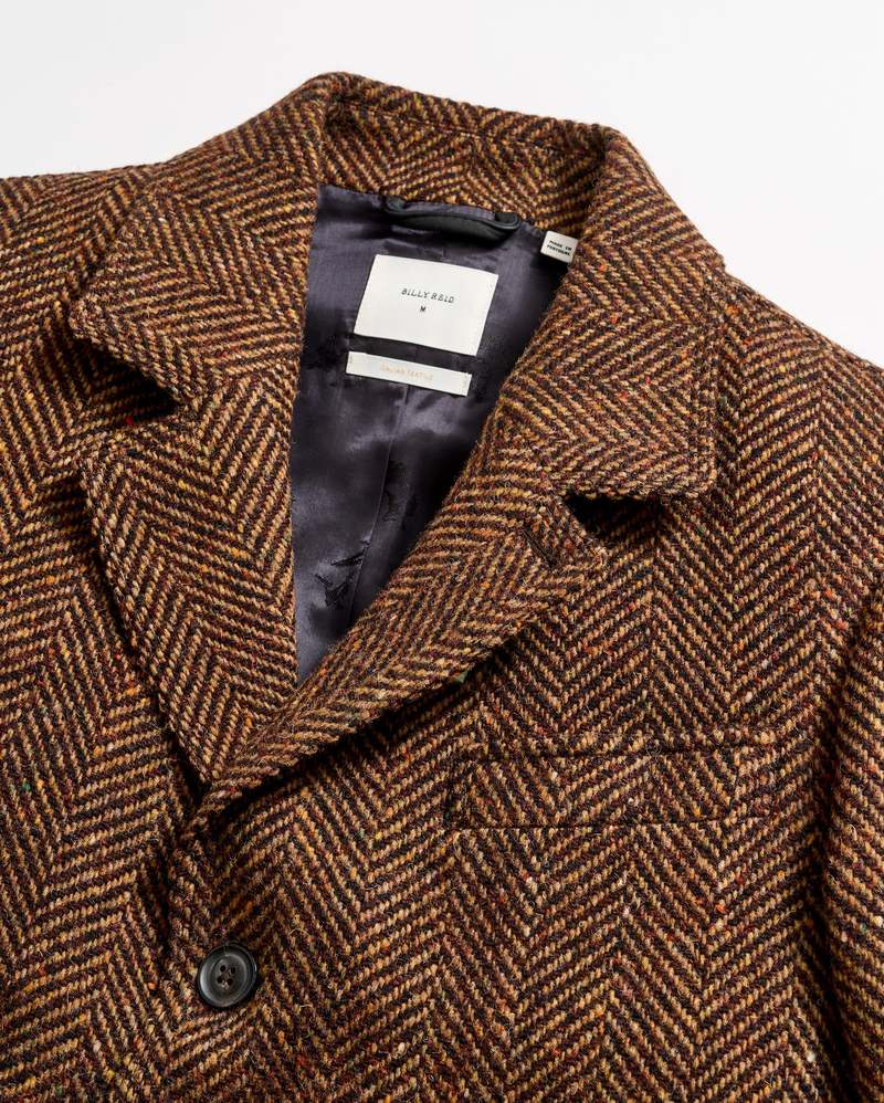Billy Reid Astor Coat - Dark Brown Herringbone
