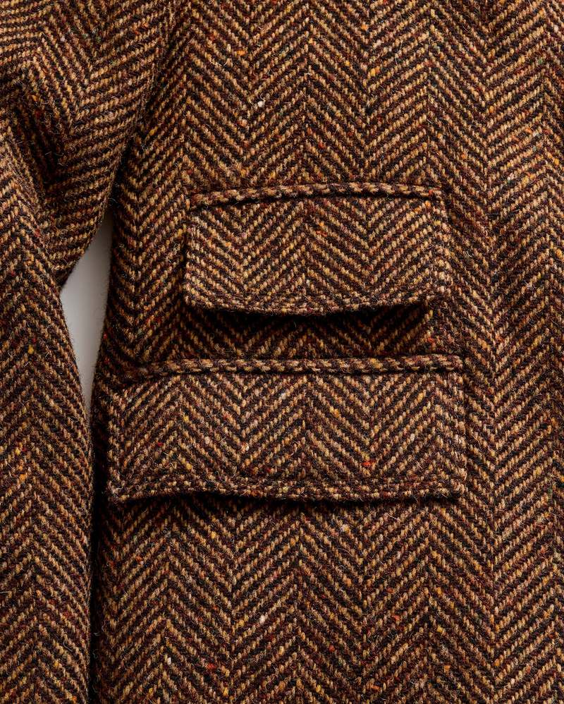 Billy Reid Astor Coat - Dark Brown Herringbone