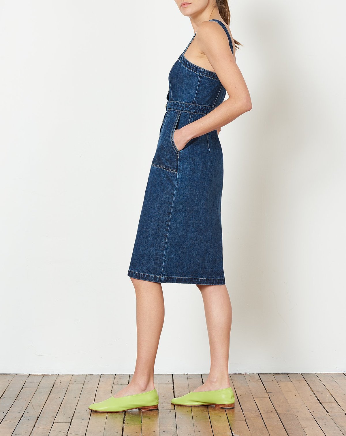 white christmas dresses Button Down Overall Mini Denim Dress – Tienda Angels Aguada main image 1