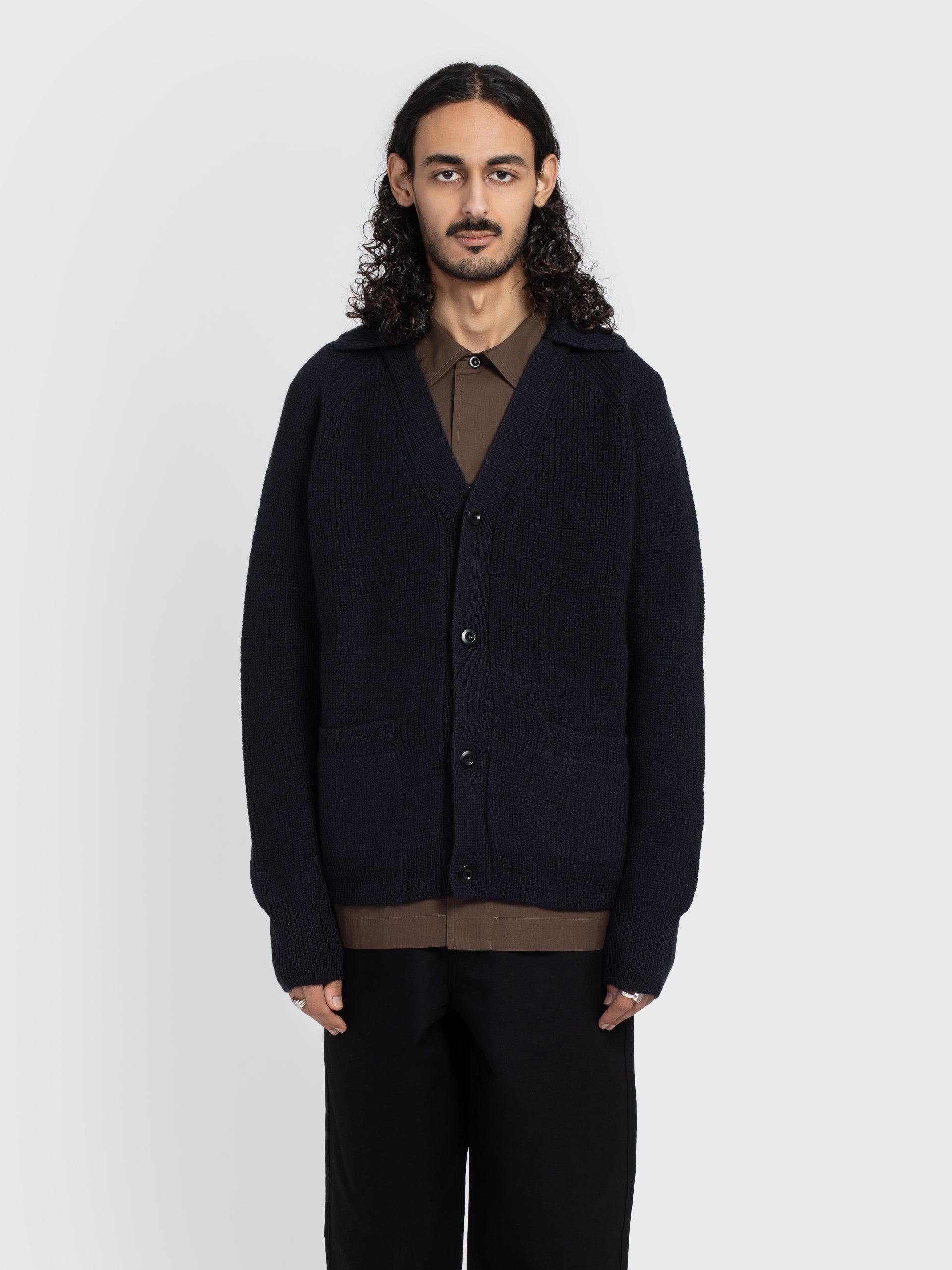 トップス MARGARET HOWELL 20SS Linen Cardigan-Gr/M MARGARET HOWELL Linen Short Sleeves Knit Cardigan Green 2 (K