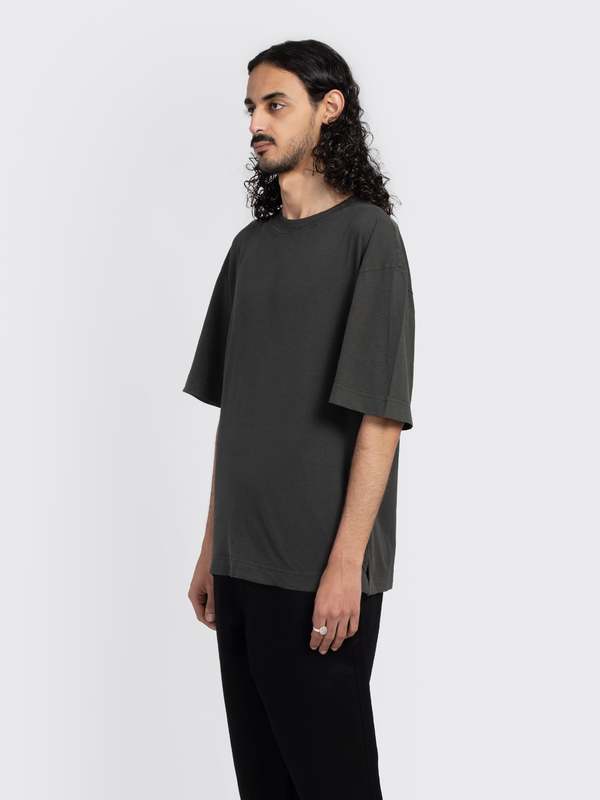 Margaret Howell｜ (MHL SIMPLE T-SHIRT - BLACK (MHSP0527Y Black cotton linen simple t shirt | MHL. by Margaret Howell
