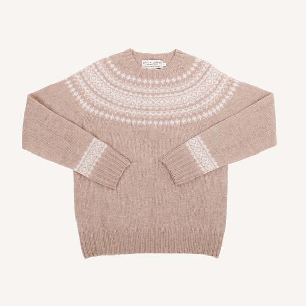 Civil Alchemy Oatmilk Fair Isle Crew Neck Sweater - Oatmilk Fairisle