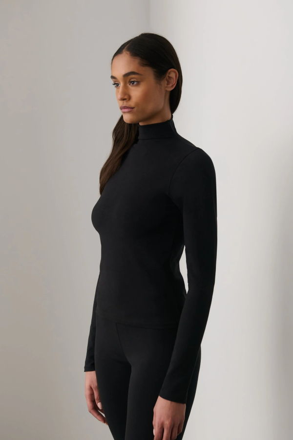 Skin Worldwide Base Long Sleeve Mock Neck - Black