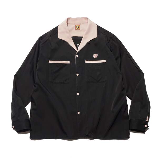 トップス HUMAN MADE OPEN COLLAR SHIRT M Human Made OPEN COLLAR SHIRT - BLACK | Garmentory
