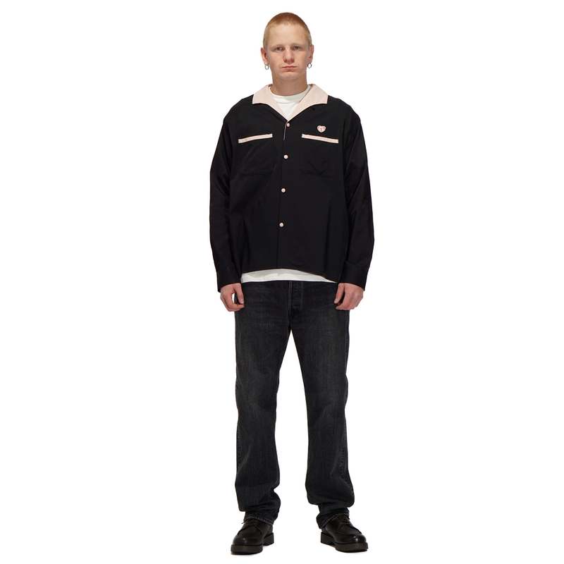 トップス Human Made open collar shirt Human Made OPEN COLLAR SHIRT - BLACK | Garmentory