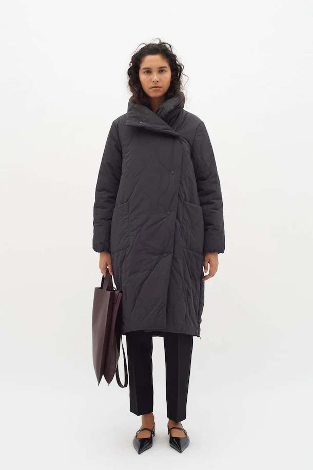 InWear Leigan Long Coat - Black - Image 1 of 8