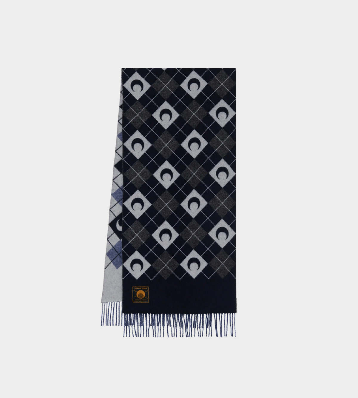 marine serreマリーンセル moon argyle scarf MARINE SERRE Moon Argyle Knit Scarf - Black | Garmentory