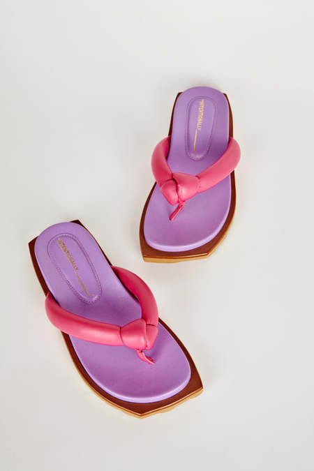 Hereu Clava Glossy Crinkled Sandal - Lavender | Garmentory