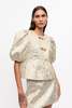 Ganni Peplum Tie String Blouse - Gold/Silver - Thumbnail 3