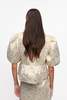 Ganni Peplum Tie String Blouse - Gold/Silver - Thumbnail 4