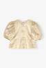 Ganni Peplum Tie String Blouse - Gold/Silver - Thumbnail 5