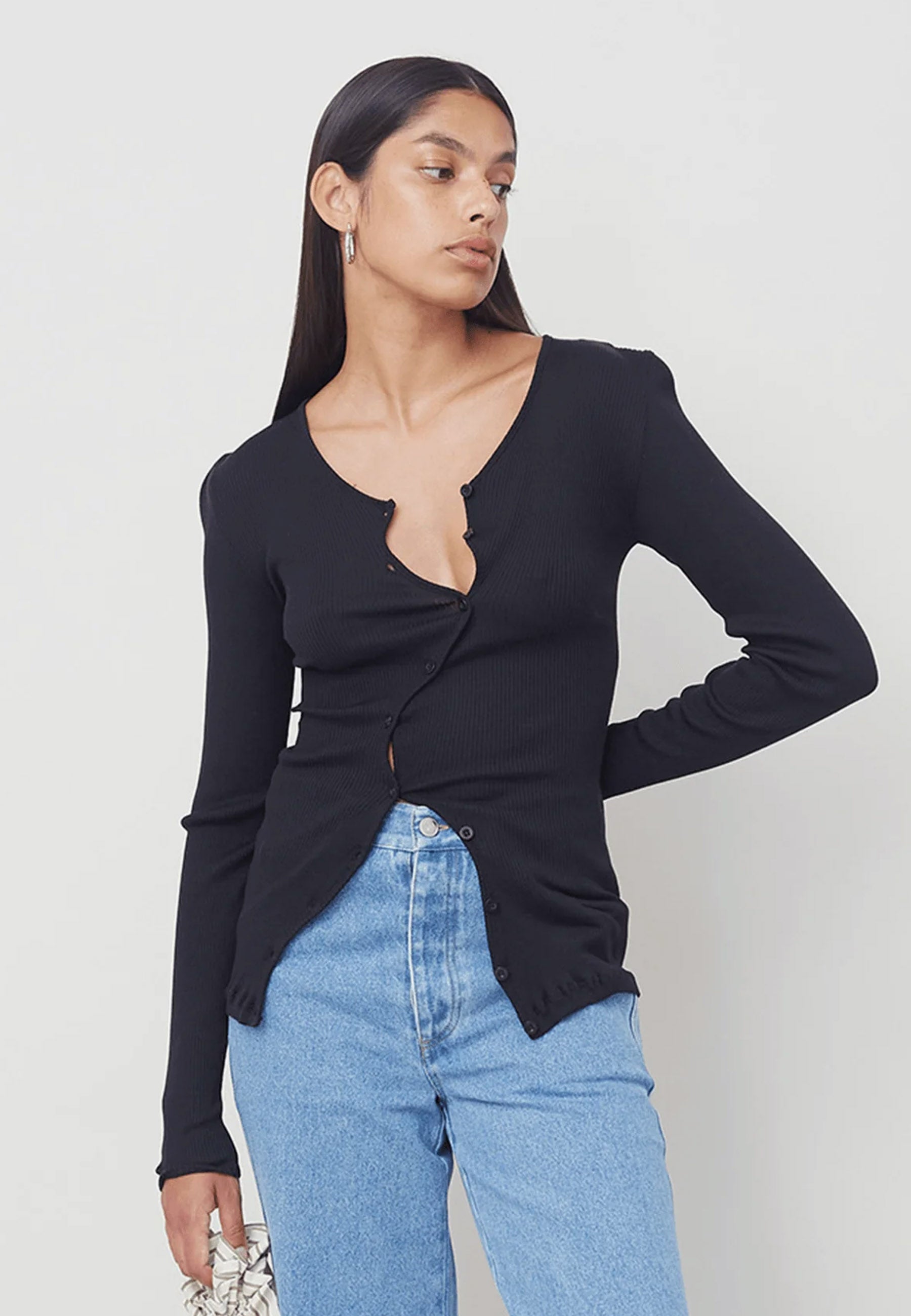 Opera Sport Claire Seamless Cardigan - Black | Garmentory