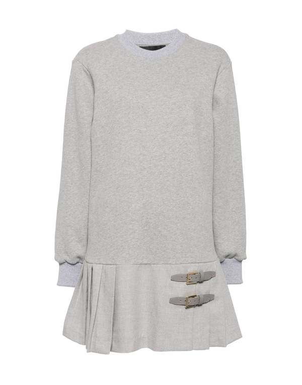 Cynthia Rowley Preston Pleated Sweatshirt Dress - Heather Grey