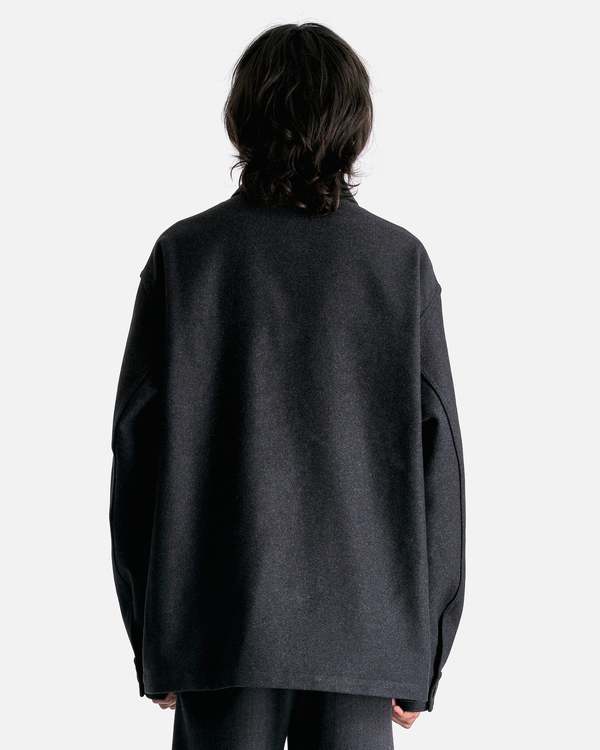 Lemaire One Pocket Overshirt - Ash Black | Garmentory