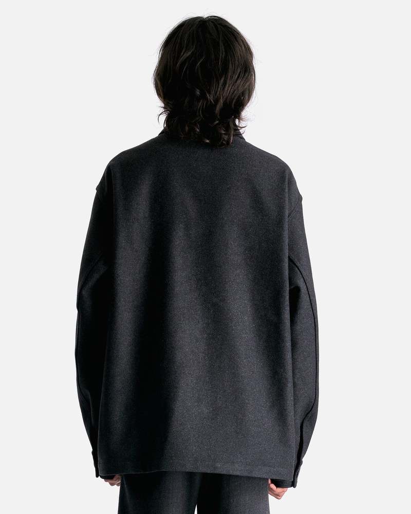 Lemaire One Pocket Overshirt - Ash Black | Garmentory