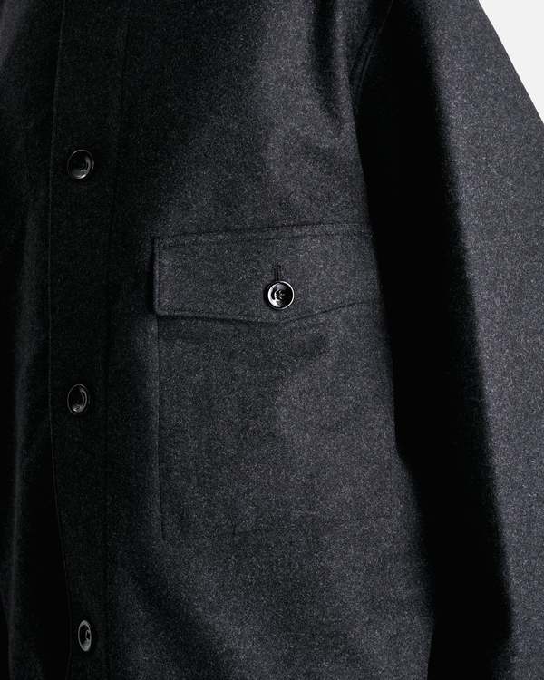 Lemaire One Pocket Overshirt - Ash Black | Garmentory