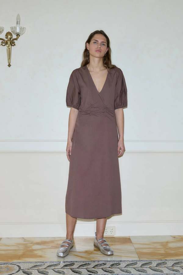 deiji studios brown dress The Bow Dress