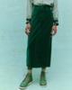 The Great. The Velvet Column Skirt - Emerald Green - Thumbnail 1
