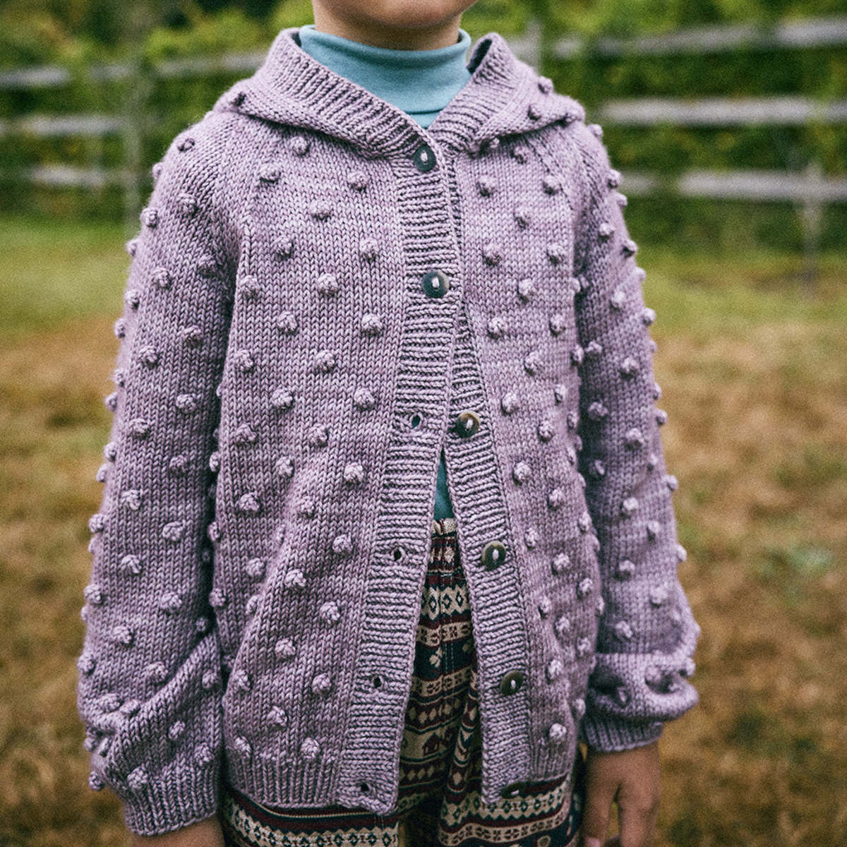 misha and puff ペリウィンクル Misha & Puff Child Hooded Popcorn Cardigan Periwinkle Purple