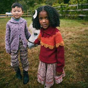 Misha & Puff Child Hooded Popcorn Cardigan Periwinkle Purple