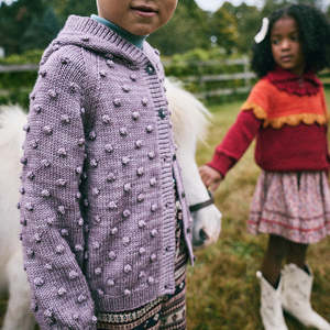 スカート Misha & Puff 5-6y periwinkle Misha & Puff Child Hooded Popcorn Cardigan Periwinkle Purple