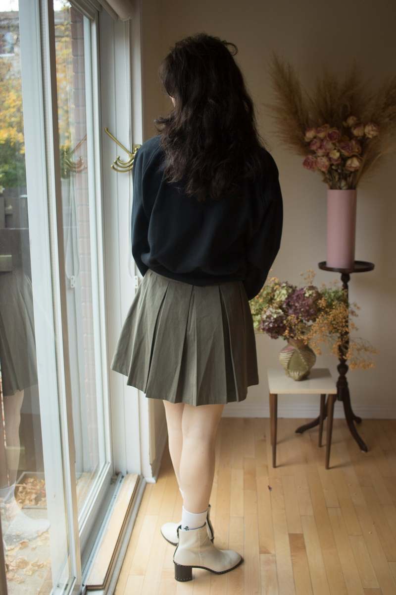 Eliza Faulkner Portia Pleated Mini Skirt - Khaki