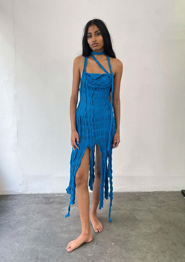 Luna Del Pinal Knit Dangle Dress - Azure | Garmentory