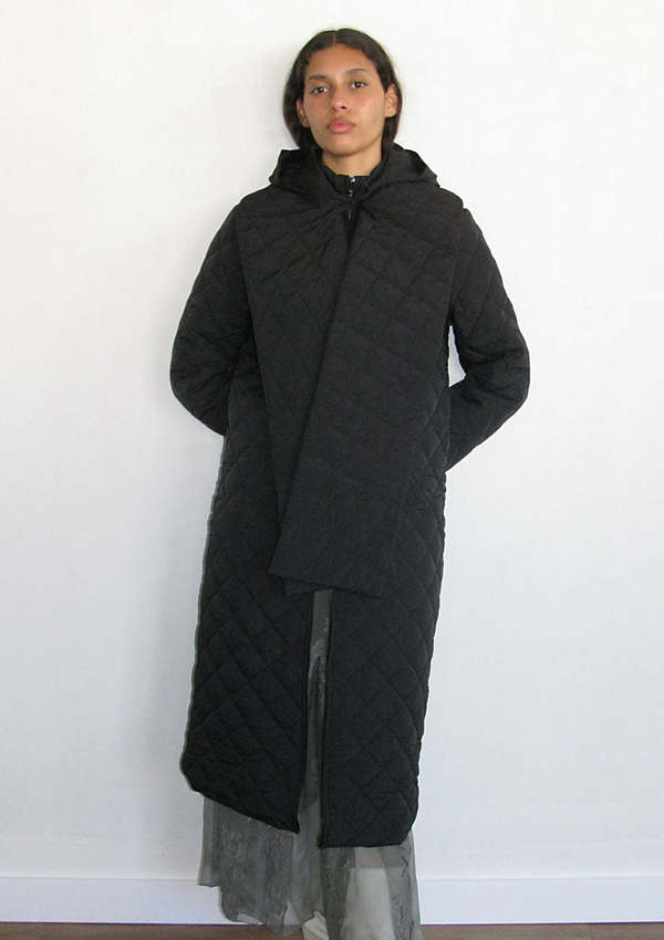 Wool Cashmere Toteme Annecy Quilted Coat Black Paloma Wool Otter