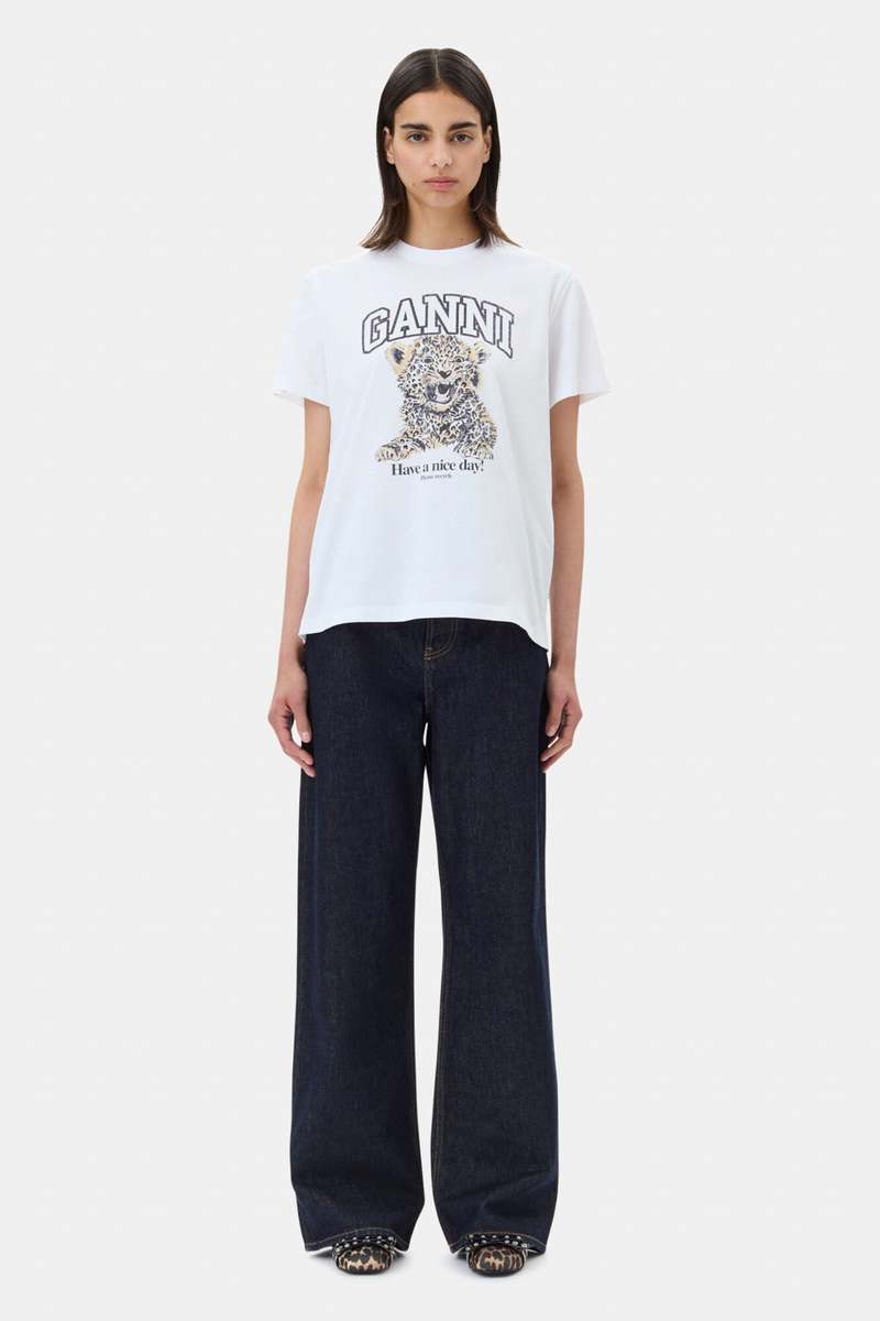 ★早期完売★GANNI★BASIC JERSEY TATTOO RELAX FIT T-SHIRT★ Ganni Basic Jersey Tattoo Lace Relaxed T-Shirt | Saks Fifth