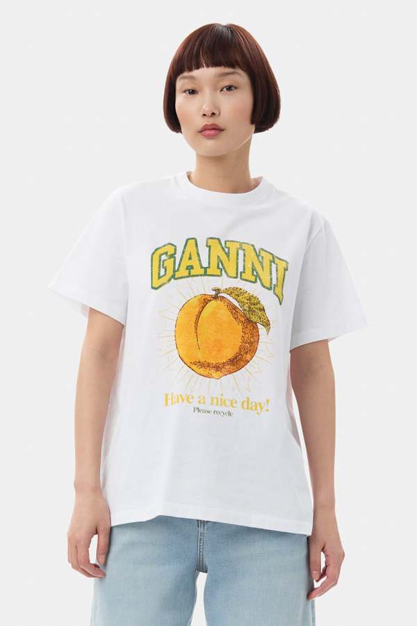 Ganni Basic Jersey Peach Relaxed T-shirt | Garmentory