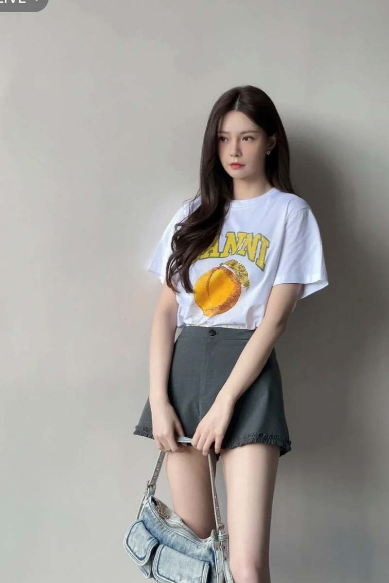Ganni Basic Jersey Peach Relaxed T-shirt | Garmentory