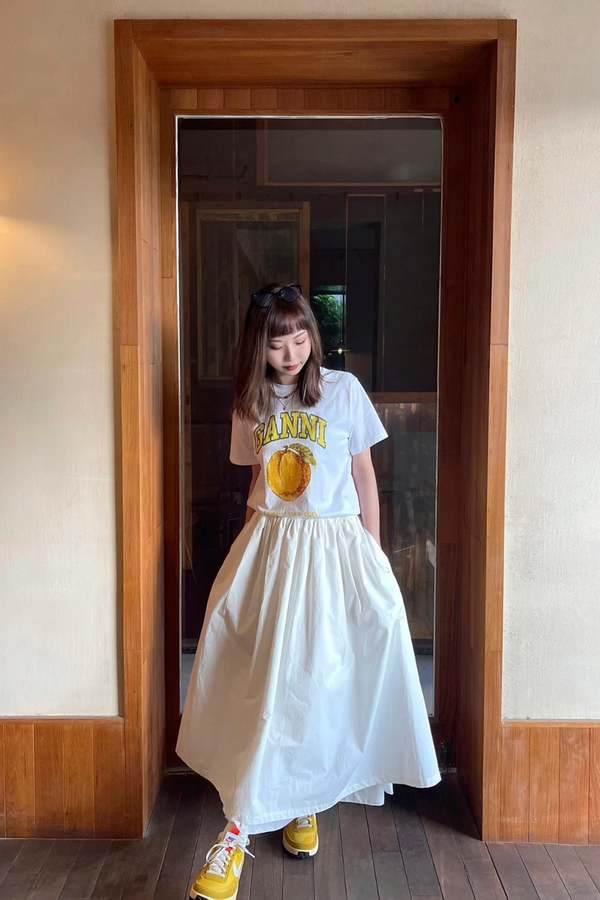 Ganni Basic Jersey Peach Relaxed T-shirt | Garmentory