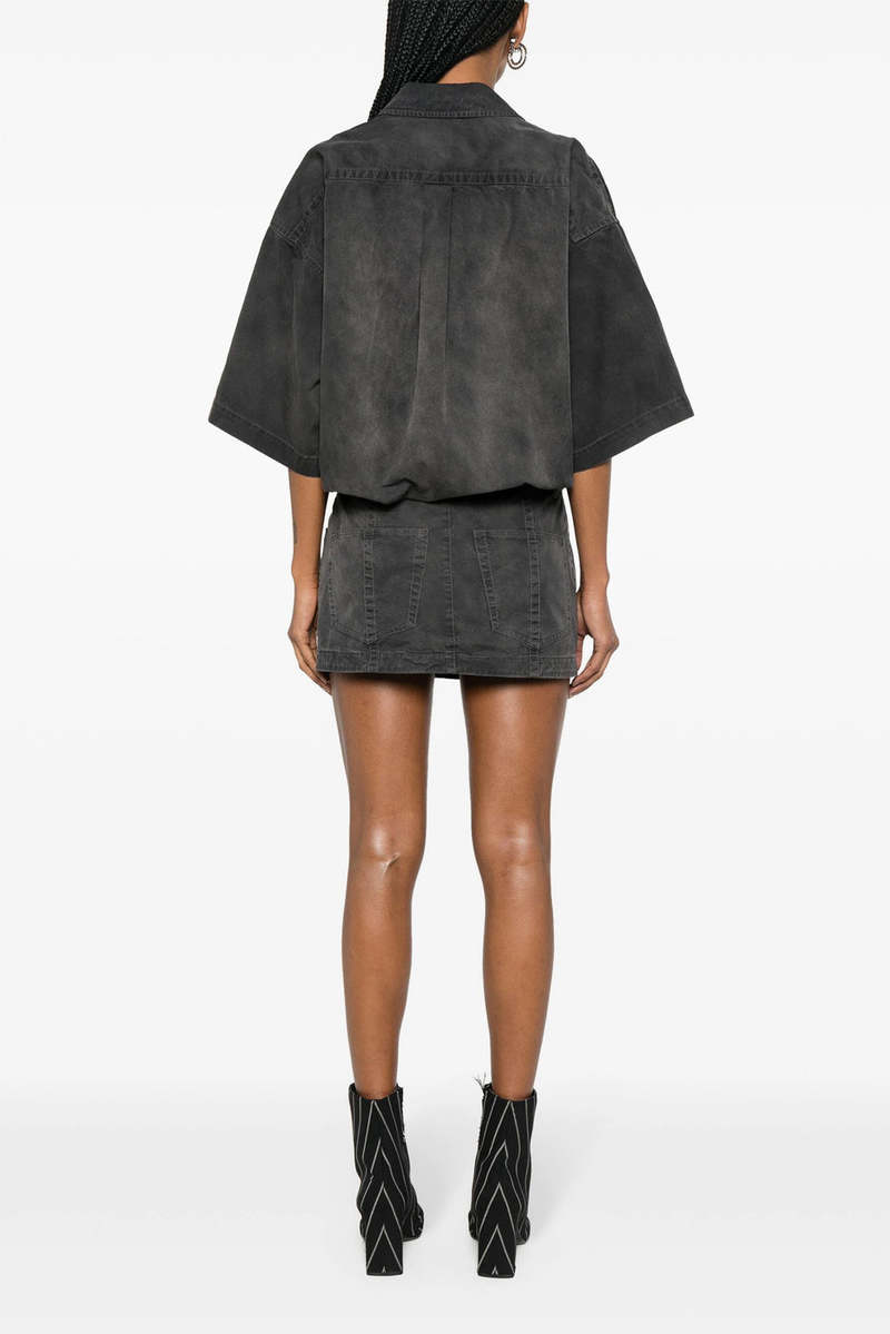 クロップドと相性抜群【alexanderwang】pre-styled minidress Alexander Wang Short Sleeve Prestyled Mini Shirt Dress