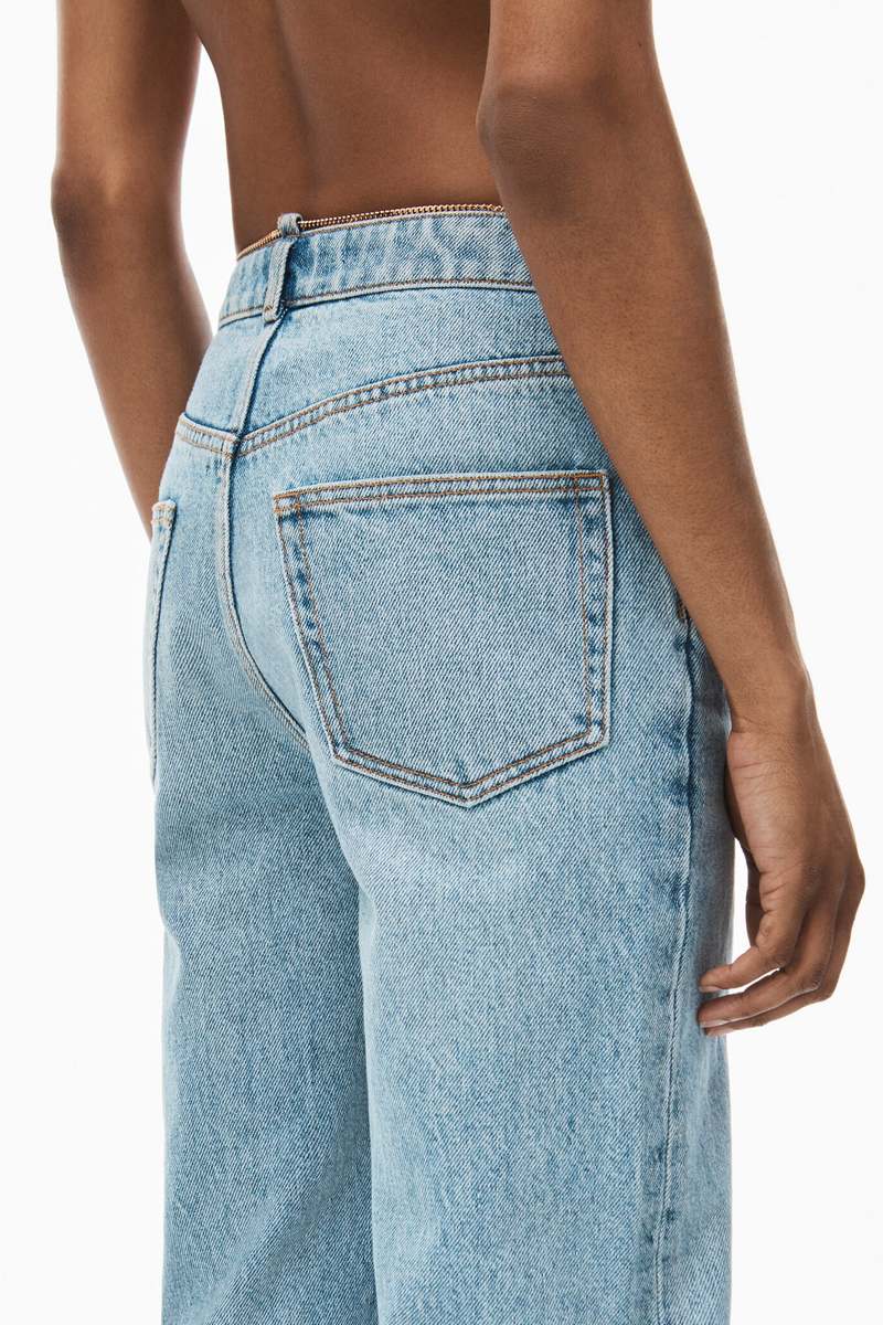 ALEXANDER WANG V FRONT RELAXED JEAN GOLD NAMEPLATE CHAIN