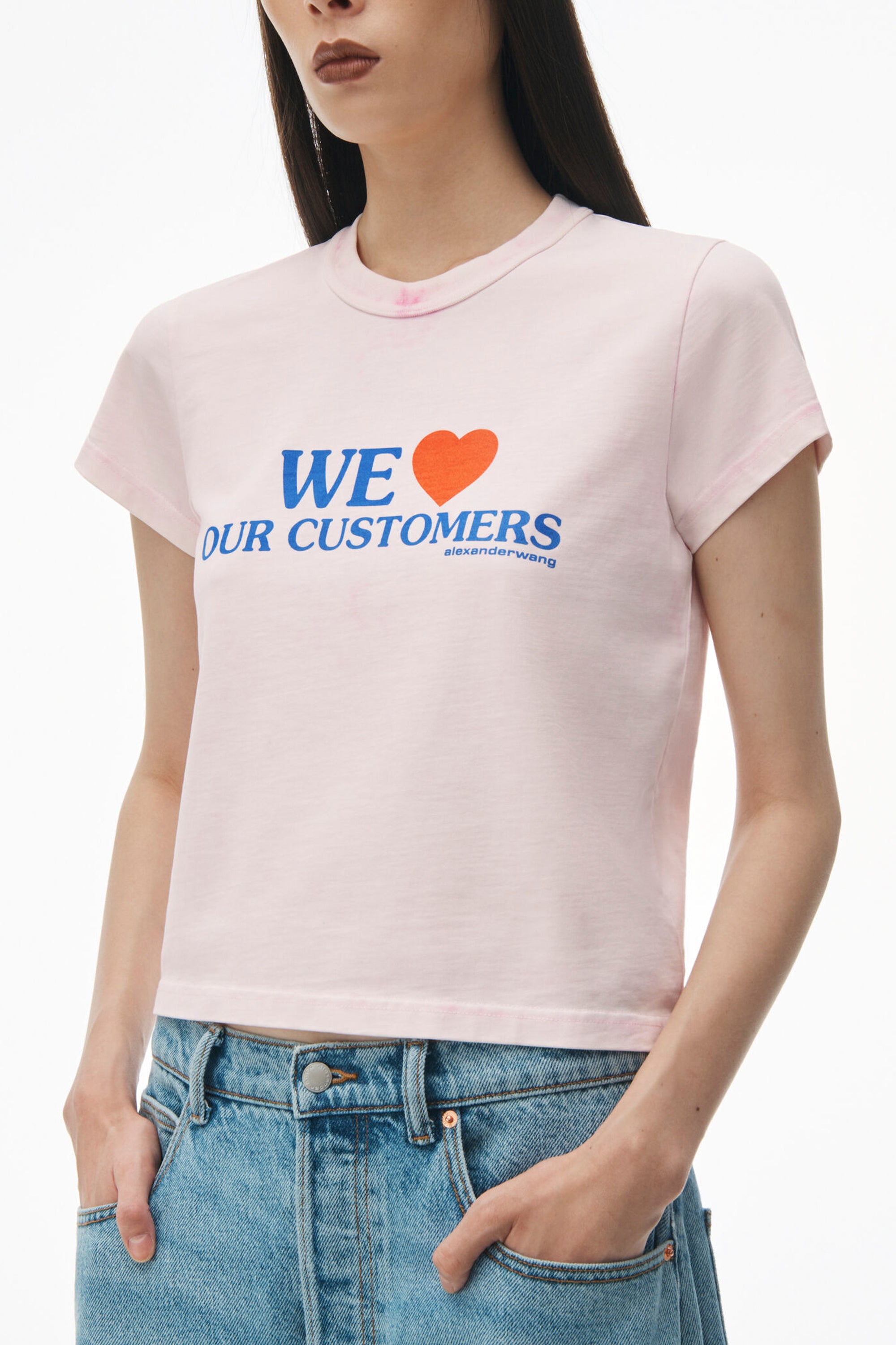 【送料&関税込】Alexander Wang We Love Our Customers T-shirt Alexander Wang We Love Our Customers Shrunken Tee W/ Bleach