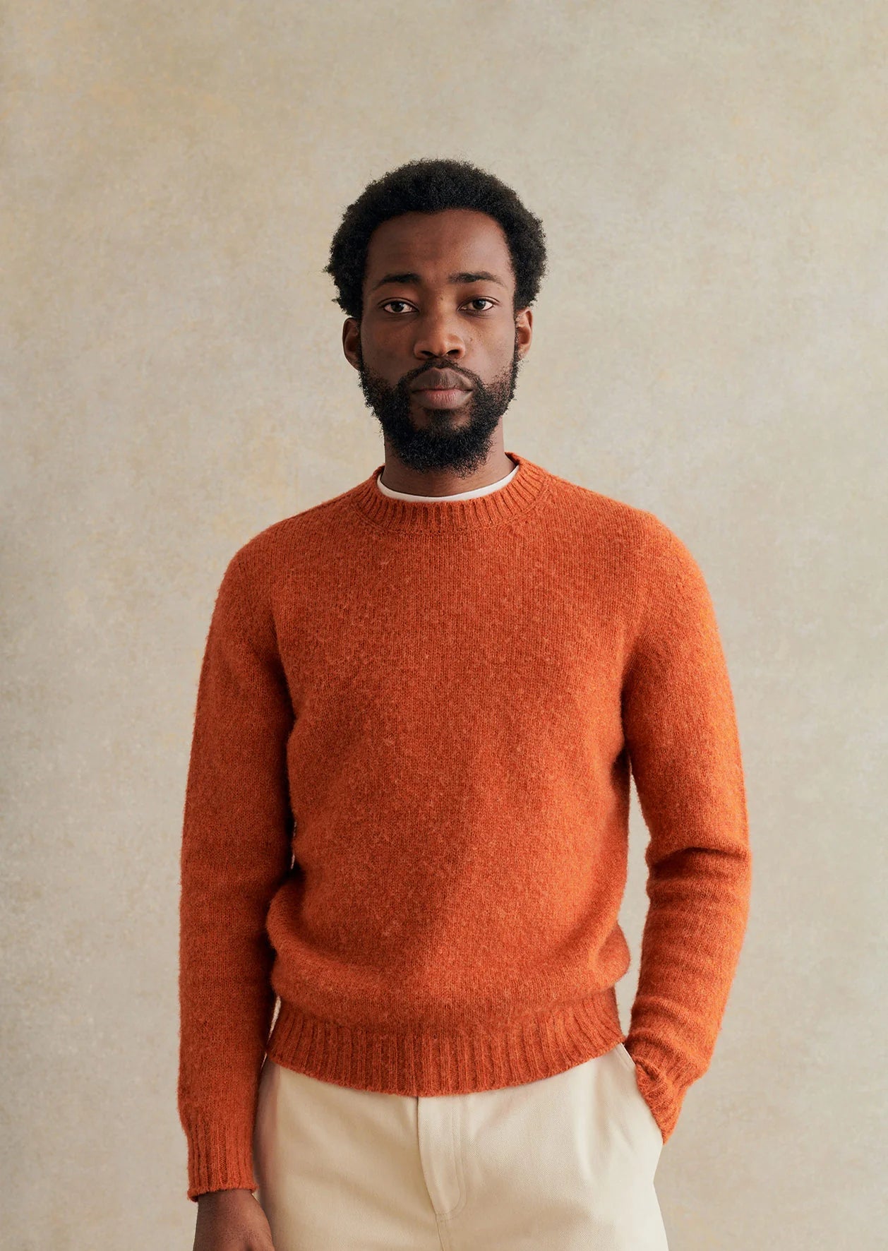 De Bonne Facture Shaggy Sheep Sweater - Burnt Orange | Garmentory
