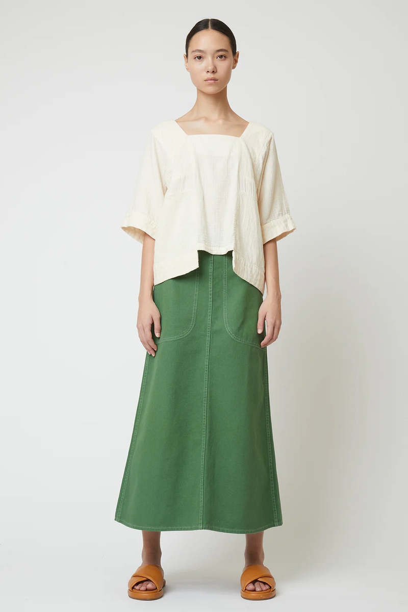 Atelier Delphine Crinkled Cotton Block Top - Kinari Atelier Delphine Crinkled Cotton Block Top - Kinari