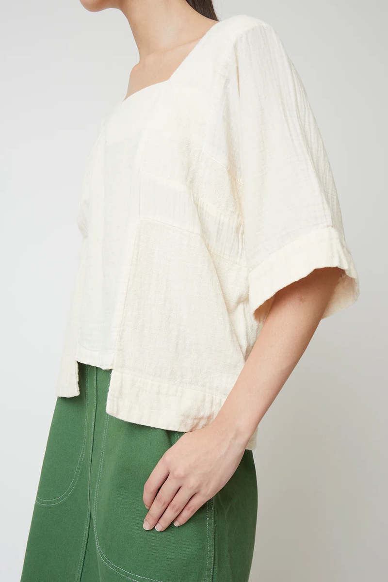 Atelier Delphine Crinkled Cotton Block Top - Kinari Atelier Delphine Crinkled Cotton Block Top - Kinari