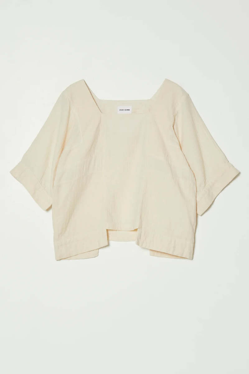 Atelier Delphine Crinkled Cotton Block Top - Kinari Atelier Delphine Crinkled Cotton Block Top - Kinari