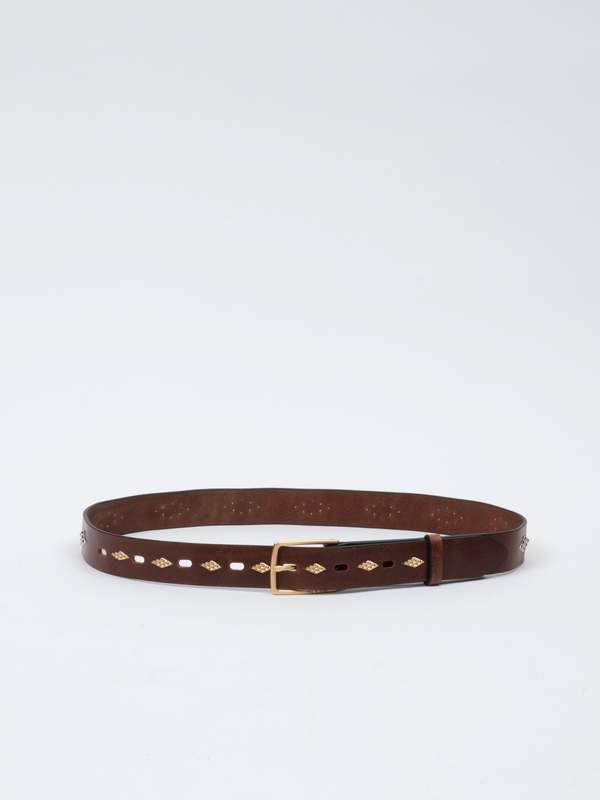 Rag & Bone Colin Studded Belt - Brown | Garmentory display picture 3