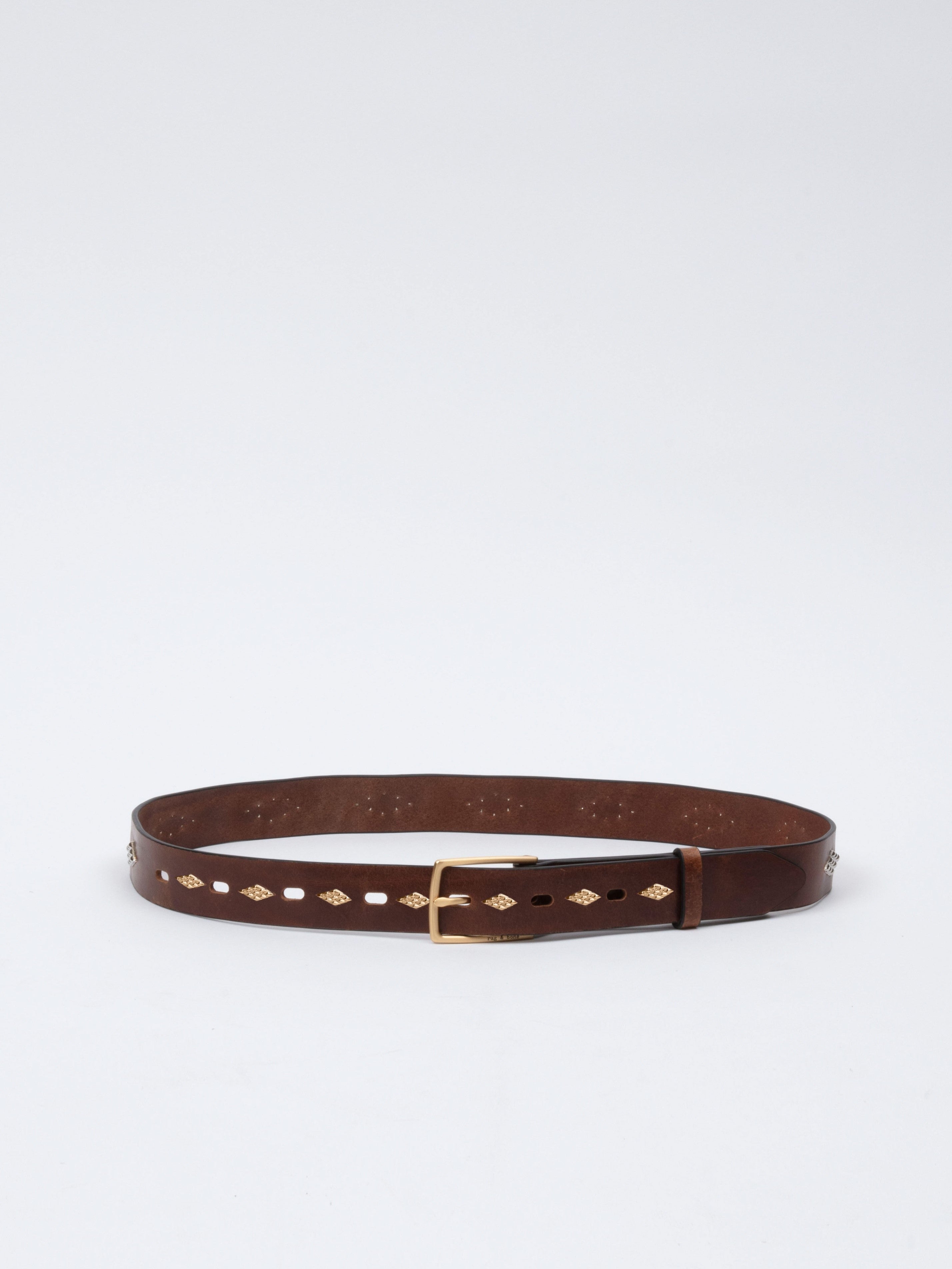 Rag & Bone Studded Khaki Belt Hera Studded Leather Belt in tan suede | Ramy Brook main image 3