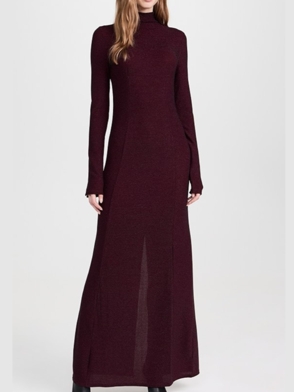 rag and bone burgundy dress Rag & Bone Lilith Turtleneck Maxi Dress - Burgundy