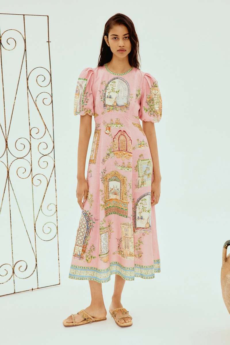 alemais monte linen midi dress ALMAIS Monte Linen Midi Dress