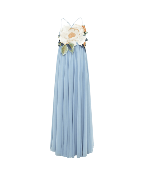 chinese dress ladies Aurelie Floral Appliqué Short Sleeve Mini Dress