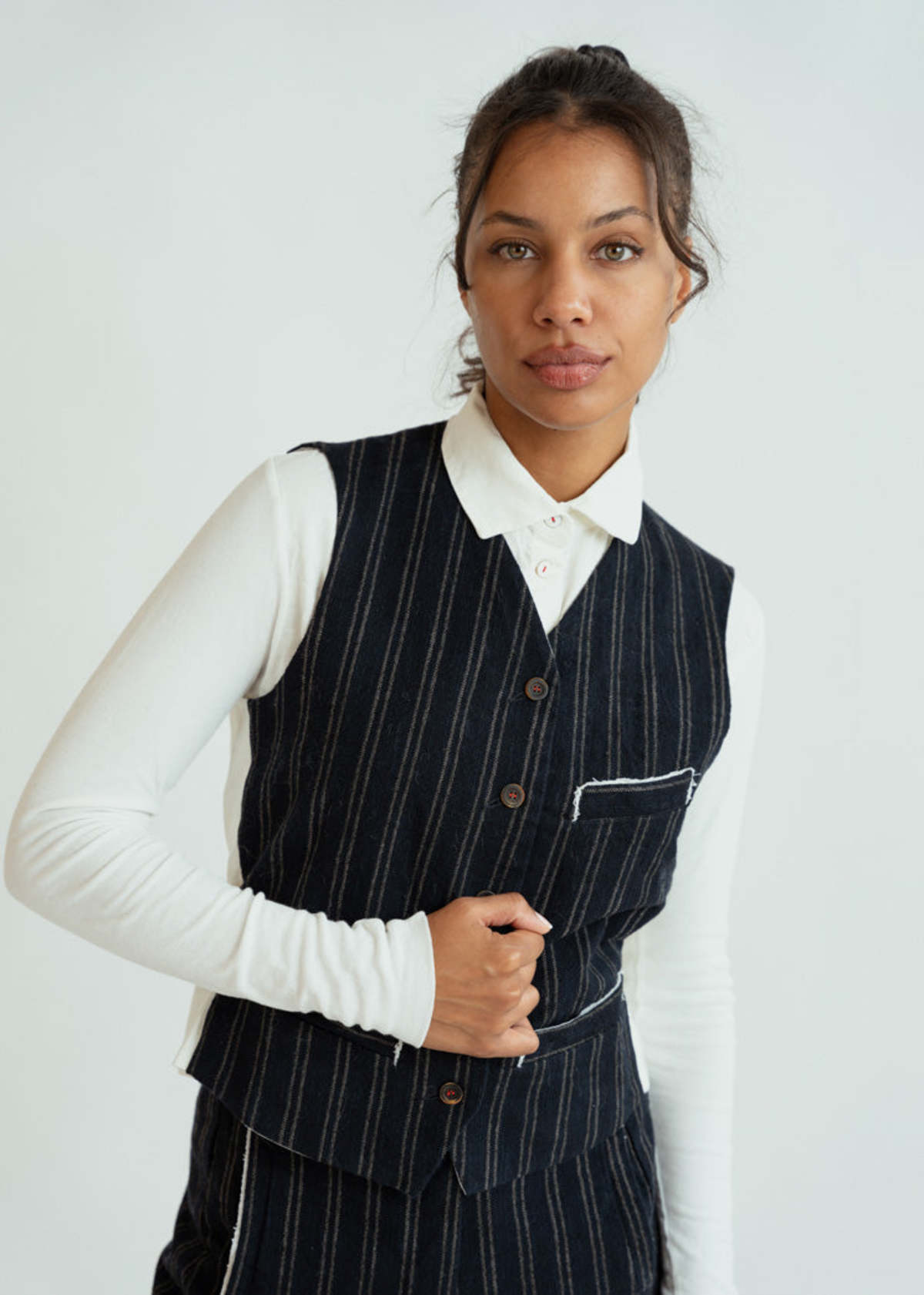 H+ Hannoh Wessel Gemma Gilet - Navy Stripe | Garmentory