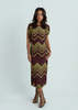 Odeeh Geo Print Dress - Gold/Olive - Thumbnail 1