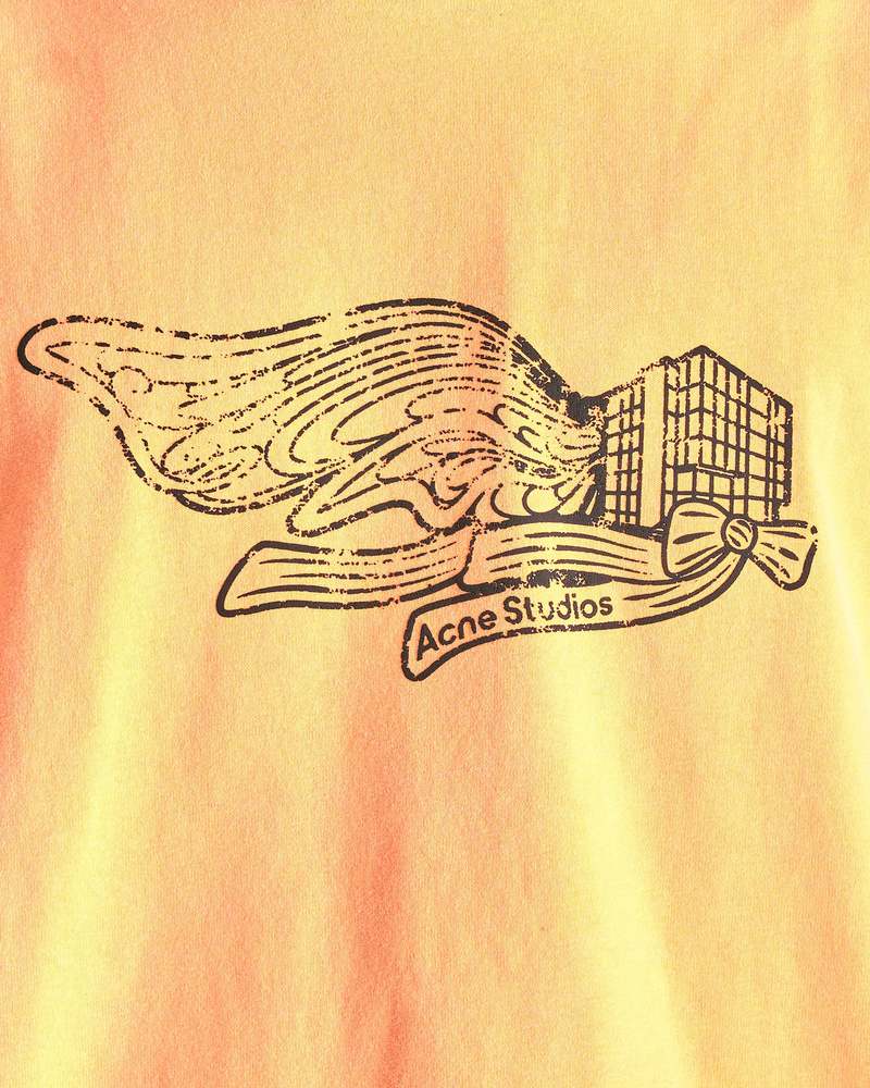 Acne Studios Edden Logowings T-Shirt - Neon Orange | Garmentory
