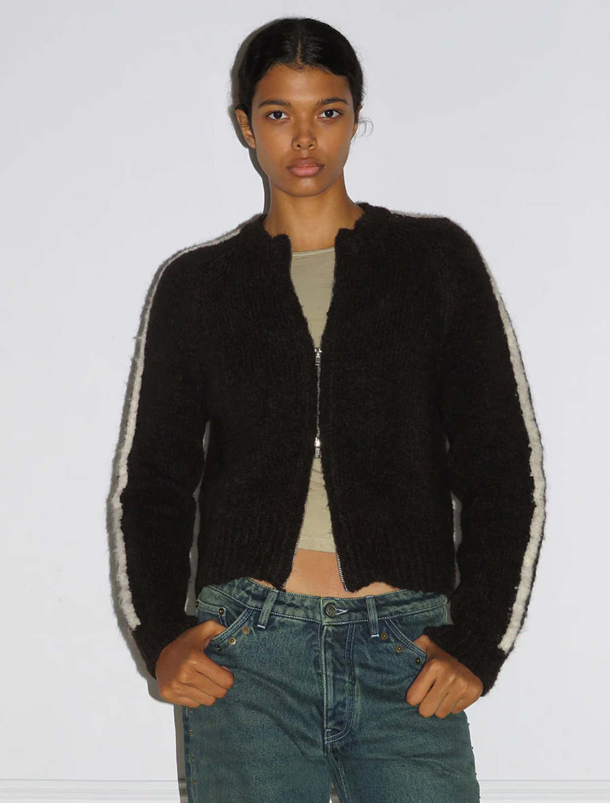 Paloma Wool Grand Slam Zip Cardigan - Brown | Garmentory