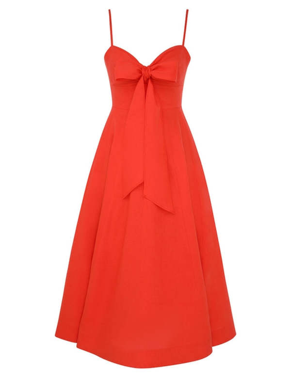Zimmermann Crush Tie Front Midi Dress | Garmentory