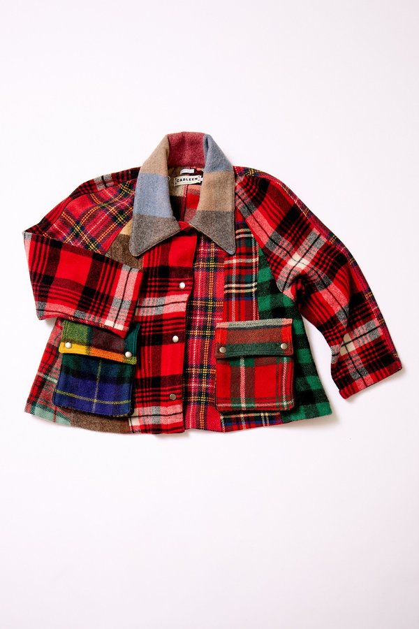 Carleen Laurel Swing Jacket - Mixed Plaid